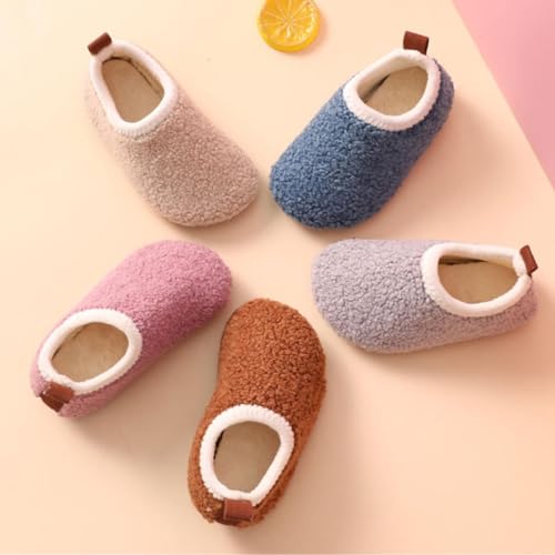 Kids Plush Loafers Ankle Closed Toe Indoor Slippers Boys Girls Soft Flat Non Slip House Shoes Fuzzy Warm Lightweight3