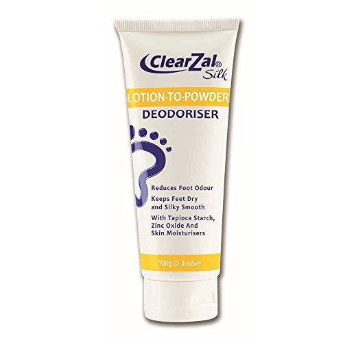 Clearzal Lotion to Powder, Deodorizing and Odor Eliminating Foot Cream That Goes On As a Cream and Dries To Powder, Leaves Feet Dry and Silky Smooth, 3.4 Ounce Tube