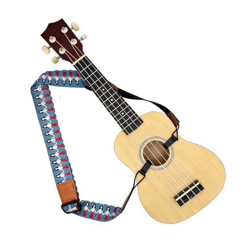 Image of Adjustable Ukulele Strap, No-Drill Ukulele Straps Adult Size, Easy to Use with Double J Hooks, Ukulele Accessories