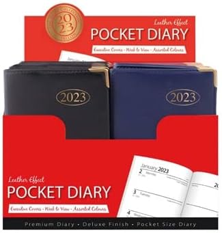 2023 Diary Pocket Small Week to View with Metal Edge (Black)