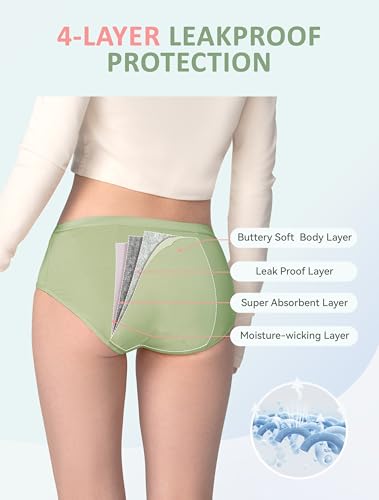 Girls Incontinence Underwear Washable 80ml Absorbency Leakproof Period Underwear for Teen 5 Pack4