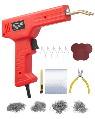 VEVOR Soldador de Plástico, Pistola de Soldadura de Plástico de 100 W con 800 Grapas Calientes, para Automóviles con Luz LED para Kayak, Juguetes, Reparación de Grietas de Plástico, 230 x 160 x 43 mm