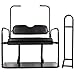 KUAFU Golf Cart Flip Back Seat Compatible with 1994.5-Up EZGO TXT with Handle Bar Roof Support Rear Seat Black (Delivered in 3 Packages)