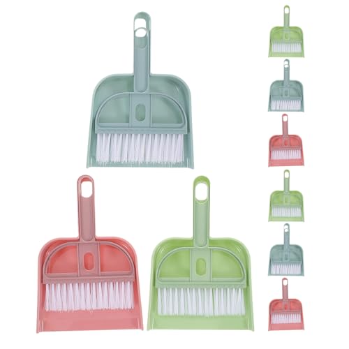 Healifty 9-teiliges Mini-Besen- und Kehrschaufel-Set für Haustier-Nest, Kleiner Tischbesen mit Handschaufel, Reinigungssatz für Schreibtisch und Auto-Innenraum