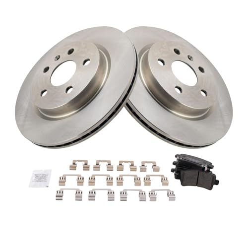 Image of TRQ Rear Brake Pad & Rotor Kit Ceramic | For 10-11 9-5 14-20 Impala 10-16 LaCrosse 13-15 Malibu 16 Malibu Limited 11-17 Regal 13-19 XTS