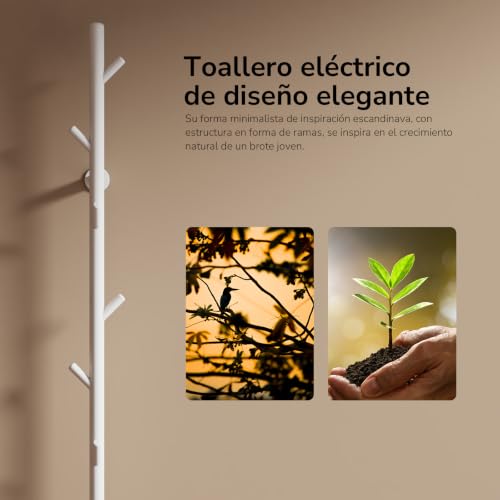 Toallero eléctrico EMKE vertical de 150 cm con control WiFi y voz 4