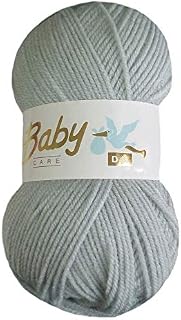 5 x 100g Woolcraft Babycare Baby Yarn, Wool, DK Double Knit (Silver 616)