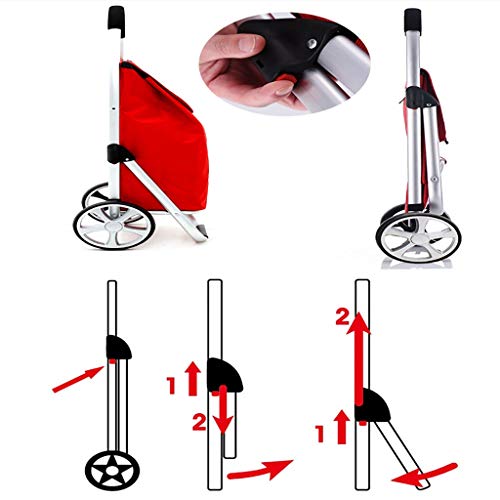Carrito de compras plegable de aluminio para escalera miniatura 4