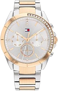 Tommy Hilfiger Multi Zifferblatt Quarz Uhr für Damen mit Zweifarbiges Edelstahlarmband - 1782387
