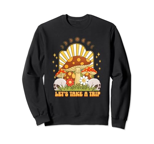 Take Trip Magic Mushroom Trippy Estética Cottagecore Sudadera