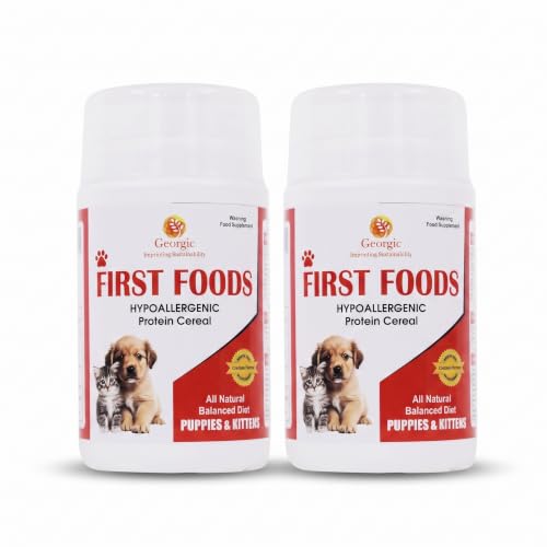 Image of First Foods Hypoallergenic Puppy & Kitten Cereal 300g Pack of 2, Protein, Prebiotics & Probiotics, Easy Digestive Weaning Food for Puppies & Kittens 15 Days to 2 Months, Supports Immunity & Gut Health