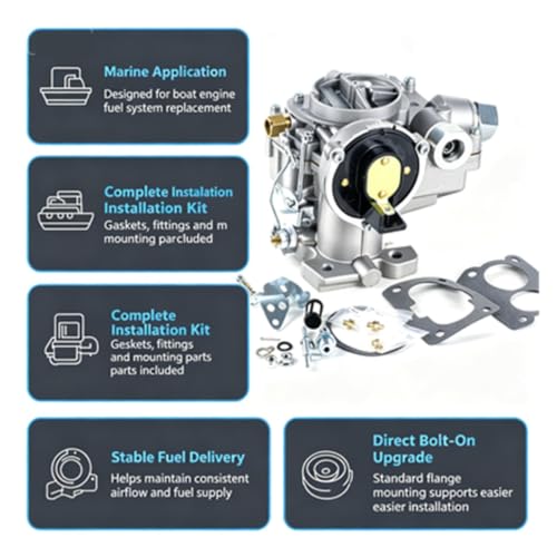 Carburador marino de 2 barriles soluciona arranques en frío en motores de 4.3L y 5.7L 5