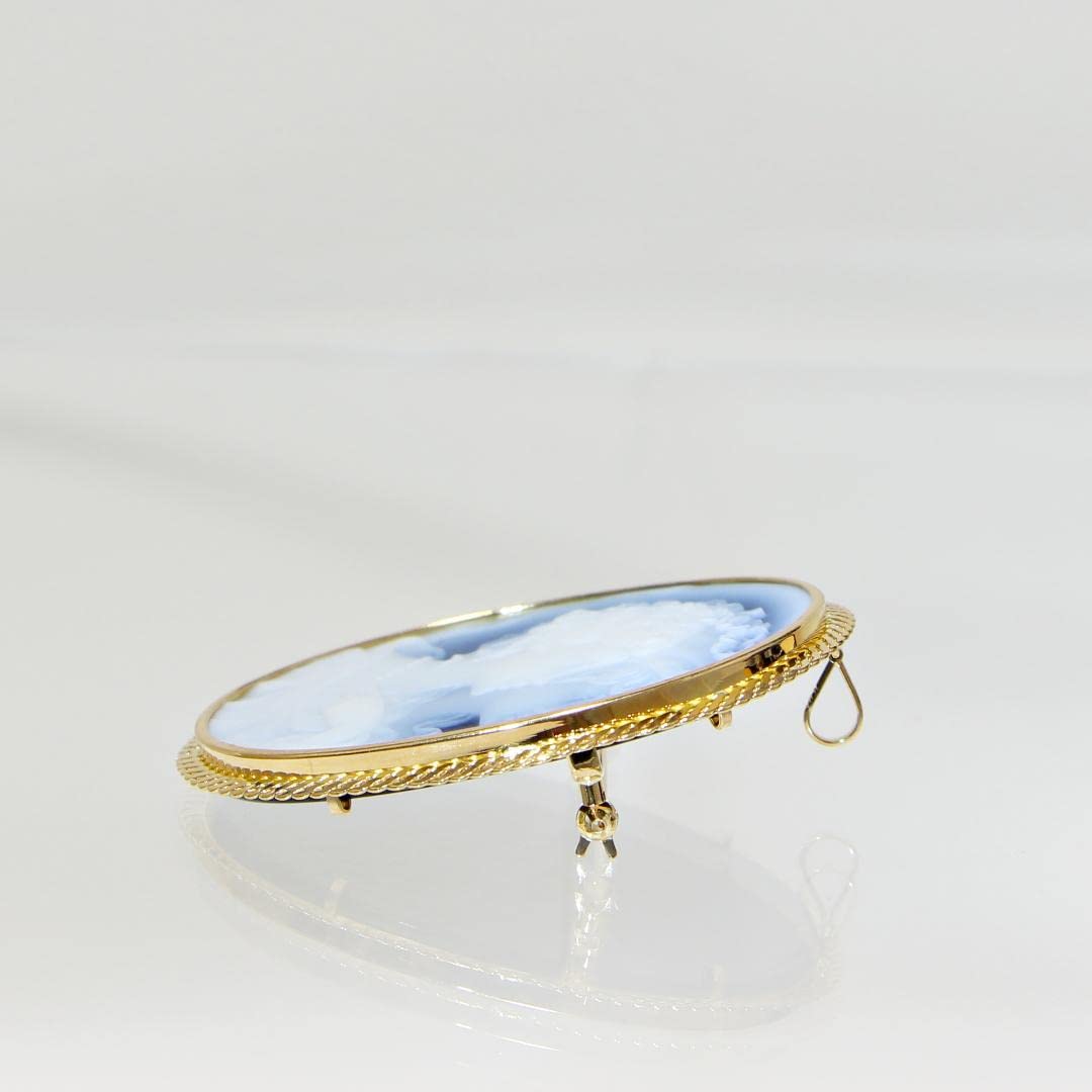 Amazon.co.jp: K1818金 メノウ メノー ストーンカメオ ブローチ 2way