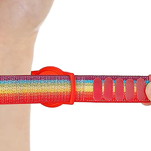 2 Pack Nylon Airtag Case For Boys And Girls, 2 Rainbow Color Multipack, Airtag Bracelet For Kids, Compatible With Apple Airtag, Rainbow Multi Colour #TOP3