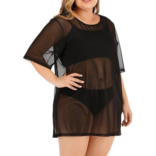 Traje de baño para mujer tipo pareo de playa con malla transparente 2