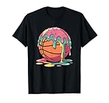 Colorful Basketball Ice Cream Drip Melting Ice Cream Boys T-Shirt
