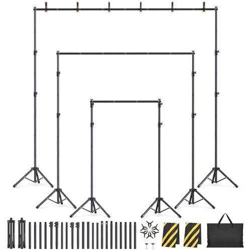 Soporte de fondo ajustable 10x10ft con 6 anchos miniatura 1