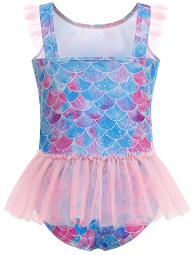 Girls One Piece Swimsuit Colorful Mermaid Bathing Suites Cute Princess Beach Swimwear 2-10 Years2