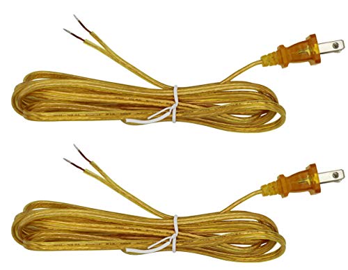 Creative Hobbies Transparent Gold Lamp Cord - 8 Foot Long, SPT-1 18 Gauge, UL Listed Power Cord for...