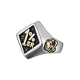 CRYPIN 1% er Outlaw Motorcycle Biker Ring, One Per-Center Motorcycle Club Ring, Biker Ring。Size 7-13
