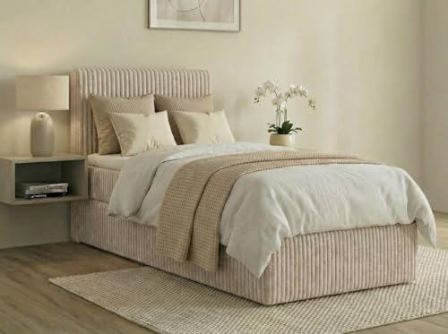 A&J MöbelLand Boxspringbett RALF 100x200 mit Bettkasten und Visco-Topper – Bonellmatratze H2 – Stauraum Links – Beige A&J MöbelLand Boxspringbett RALF 100x200 mit Bettkasten und Visco-Topper – Bonellmatratze H2 – Stauraum Links – Beige