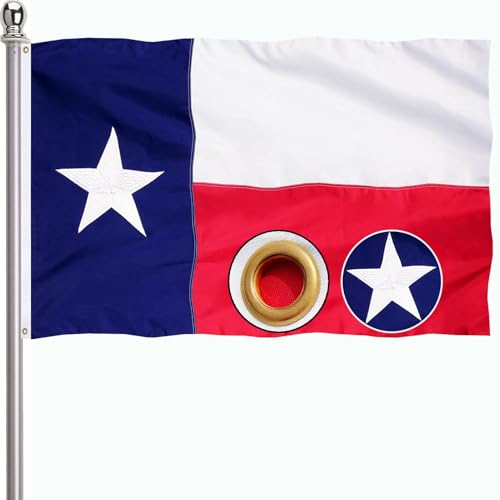 Texas State Flags 3x5 Outdoor Embroidered Stars Sewn Stripes 210D TX Flag Brass Grommets Suitable for High Wind