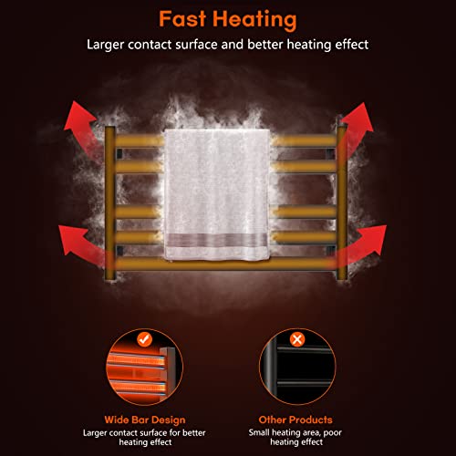Colliford Towel Warmer, Towel Heater Rack For Bathroom, Electric Towel Dryer Wall-Mounted Plug-In Bath Heater, 201 Stainless Steel Hot Towel Rack With Timer And Smart Temperature Control (5-Bar) #TOP1