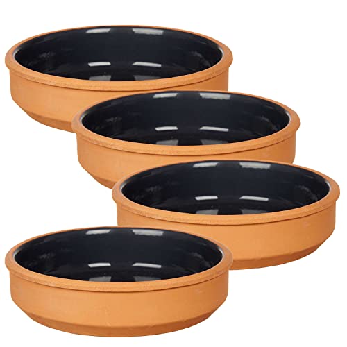 Tienda Eurasia - Set De 4 Cazuelas De Ø16 Cm, Cazuela Barro Aptas Para El Horno, Juego De 4 Cazuelas Lavables En Lavavajillas, Tamaño Ø16 X 4 Cm, Cazuela Redonda Se Puede Usar En Microondas Negro