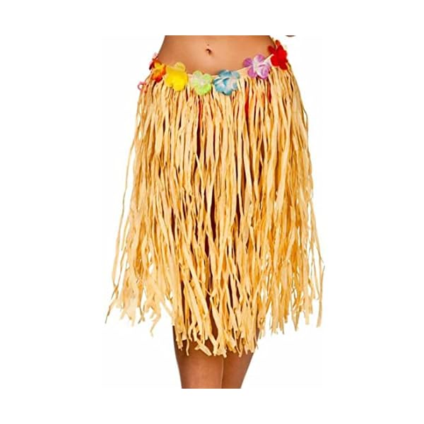 Newcreativetop 24" adult's flowered luau hula skirts pack of 6 grass color - image 4
