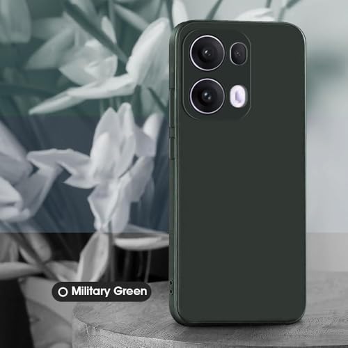 Image of Back Cover for Oppo Reno13 Pro 5G | Full Camera Protection | Premium Liquid Silicon Case | Flexible Bumper Case for Oppo Reno13 Pro 5G (Military Green)