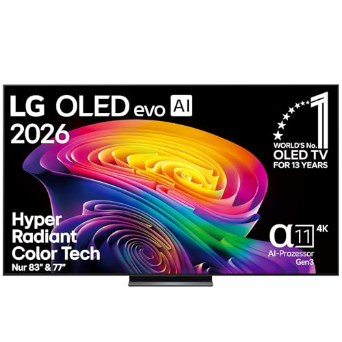 LG OLED77C6ELB TV 77 Zoll (195 cm) 4K OLED evo AI TV (α11 Gen3 4K AI Prozessor, webOS 26, 120Hz (VRR bis zu 165Hz)) [Modelljahr 2026] [Energieklasse E]