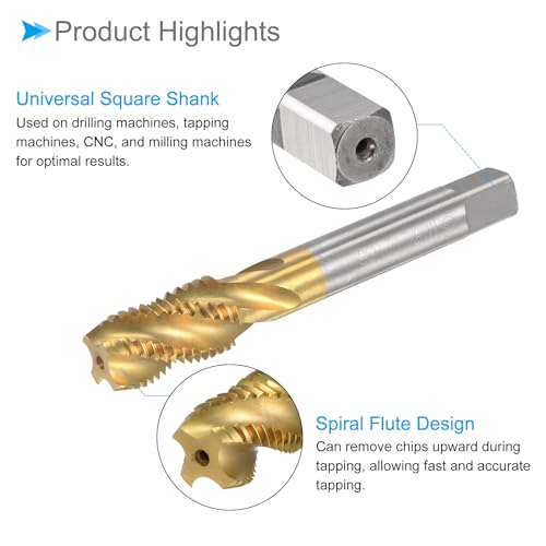 CoCud Spiralnut-Gewindebohrer, M16 x 2 Gewindegröße, 4 Schneiden, Hochgeschwindigkeitsstahl-Gewindewerkzeug - (Anwendungen: zur Bearbeitung von Löchern und klebrigen Materialien)
