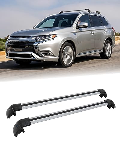 AUXPACBO Fit for Mitsubishi Outlander 2013-2021 Adjustable Aluminum Roof Rack Cross Bars Crossbar Anti-Theft Design for Roof with Side Rails (2Pcs)
