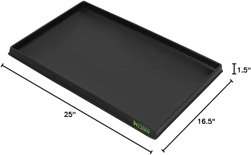 DoggieLawn Non-Spill Dog Potty Training Tray - Leak-Proof HDPE Plastic Grass Pad Holder for Apartments & Urban Homes - Reusable & Washable-Perfect for Indoor Dogs & Puppies Standard (25"x16.5"x1.5")