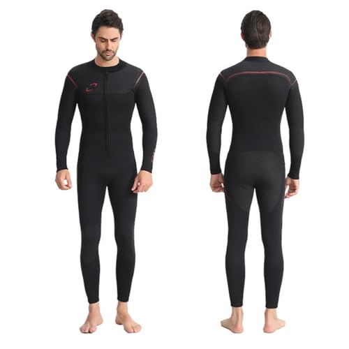 TOVCHEI Men One-Piece Wetsuit Women 1.5MM Long Sleeve Diving Suit Warm Sunscreen Anti Jellyfish for Scuba Surfing Snorkeling,Black,L