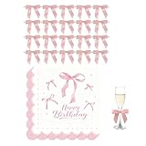 origami rose serviette en papier Le charmant motif ruban rose ajoute une touche ludique à chaque fête. Les motifs de nœuds décoratifs créent une atmosphère joyeuse et festive.