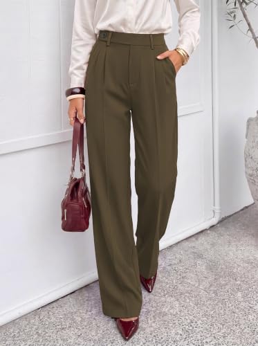 KIRUNDO Wide Leg Pants for Women 2026 High Waisted Side Button Trousers - image 4