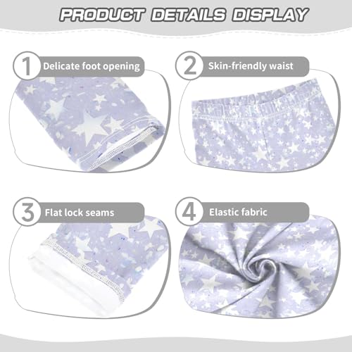 KLL Silver Glitter Pattern Shiny Sparkles Toddler Girl Athletic Leggings Soft High Waisted Lounge Pants Running3