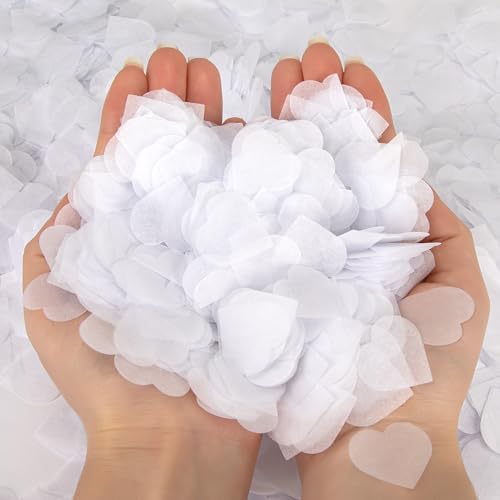 Milifox Confeti Boda,10000 Piezas 100g Confeti Biodegradable Boda,Adecuado para Bodas,Aniversarios,Decoraciones de CumpleañOs,Blanco