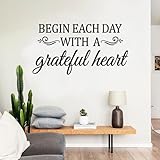 Inspirational Family Quotes Wall Decals: Home Vinyl Art Wall Stickers for Living Room Kitchen - Begin Each Day 28.6' X 15'