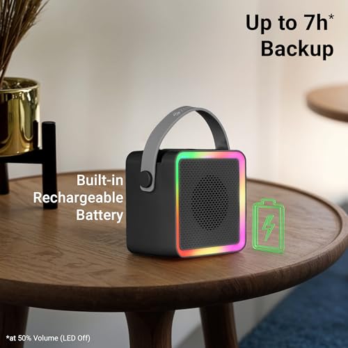 ZEBRONICS County 8, Portable Bluetooth Speaker, 8 Watts, Upto 7 Hours Playback, Passive Radiator, BTv5.3 | TWS | USB | mSD, RGB LED, Call Function,... - Image 3