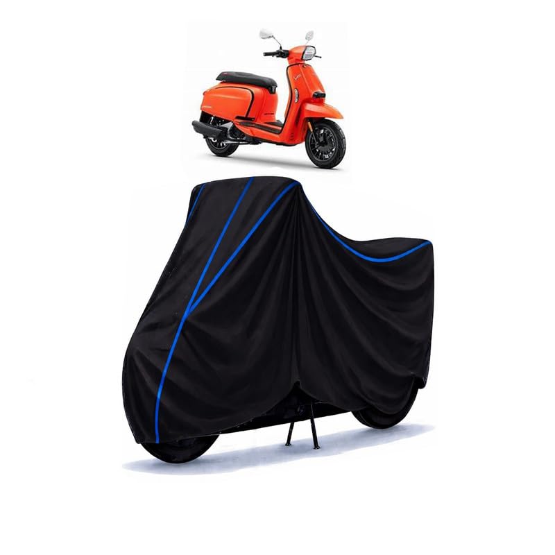 Image of Scooty Cover Water Resistant for X 300 | Universal Scooter & Bike Cover | Heavy Duty UV Protection | Dust, Rain & Scratch Protection | Elastic Fit All Weather Indoor Outdoor | Black with Blue Piping