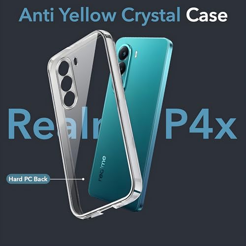 Image of Lifetime Anti-Yellow Clear Back Cover Case for Realme P4x (Sleek Crystal Hard Back | Shockproof Protection with Camera Protection)