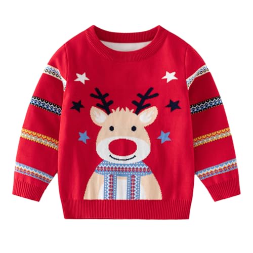 Christmas Sweatshirt Unisex Kids Crewneck Printing Pullover Cotton Sweater