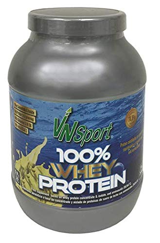 VNSport - Proteínas Whey 100% Suplemento Deportivo | Proteína Láctea Isolate con BCAA's Glutamina, Vitamina B6 y Glicina, 900gr, Sabor Vainilla
