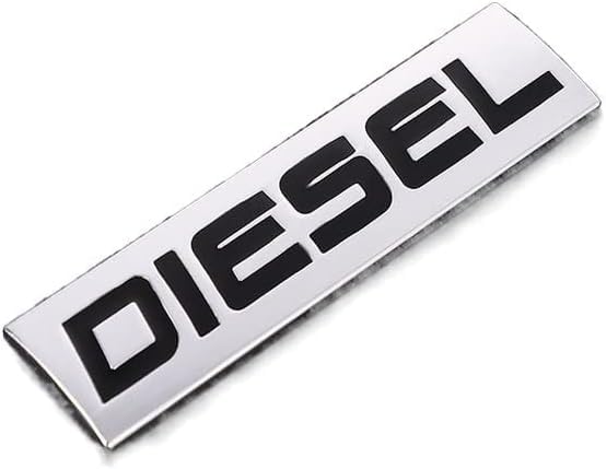 Image of Automaze Diesel Emblem 3D Metal Car Badges Emblems Trunk Rear Fender Emblem compataibe with Tailgate Side Sticker Badge Car Decals (Chrome Color) (Chrome-BLK)