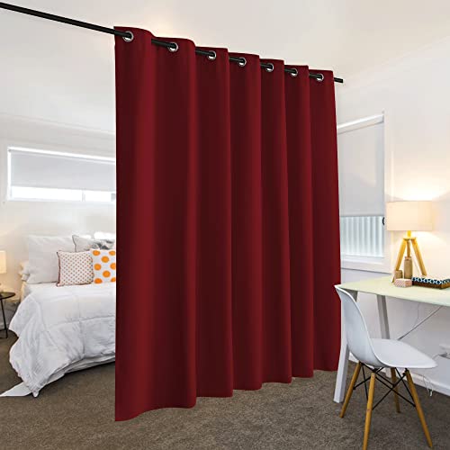 Image of RYB HOME Blackout Room Divider Curtain, Soundproof Privacy Screen Curtains Partitions Shade for Share Space Kids Nursery Bedroom Kitchen, Wide 100 inches x Long 84 inches, Burgundy Red, 1 Piece