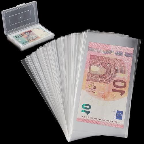 100 pièces d'enveloppes protectrices de Monnaie Transparentes avec boîte de Rangement –...