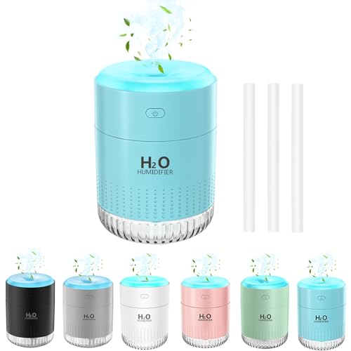 Image of Rechargeable Mini Humidifier with 7 Color Light, Small Personal Desktop Humidifier for Baby Bedroom, Office, Nursery, Travel with Auto Shut-Off, Super Quiet