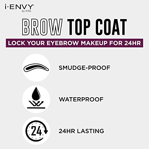 i-ENVY by KISS Eyebrow Sealer, Clear Eyebrow Setting Topcoat for Perfect Brows, 24 Hour Long Lasting Waterproof, Smudge-Proof, Sweat-Proof for Extreme Hold, Non-Glossy Finish with Brush Applicator